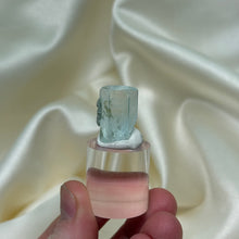 Load image into Gallery viewer, Aquamarine Specimen with Muscovite on Stand A
