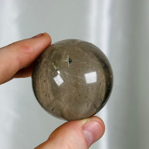 Rutilated Smoky Quartz Sphere