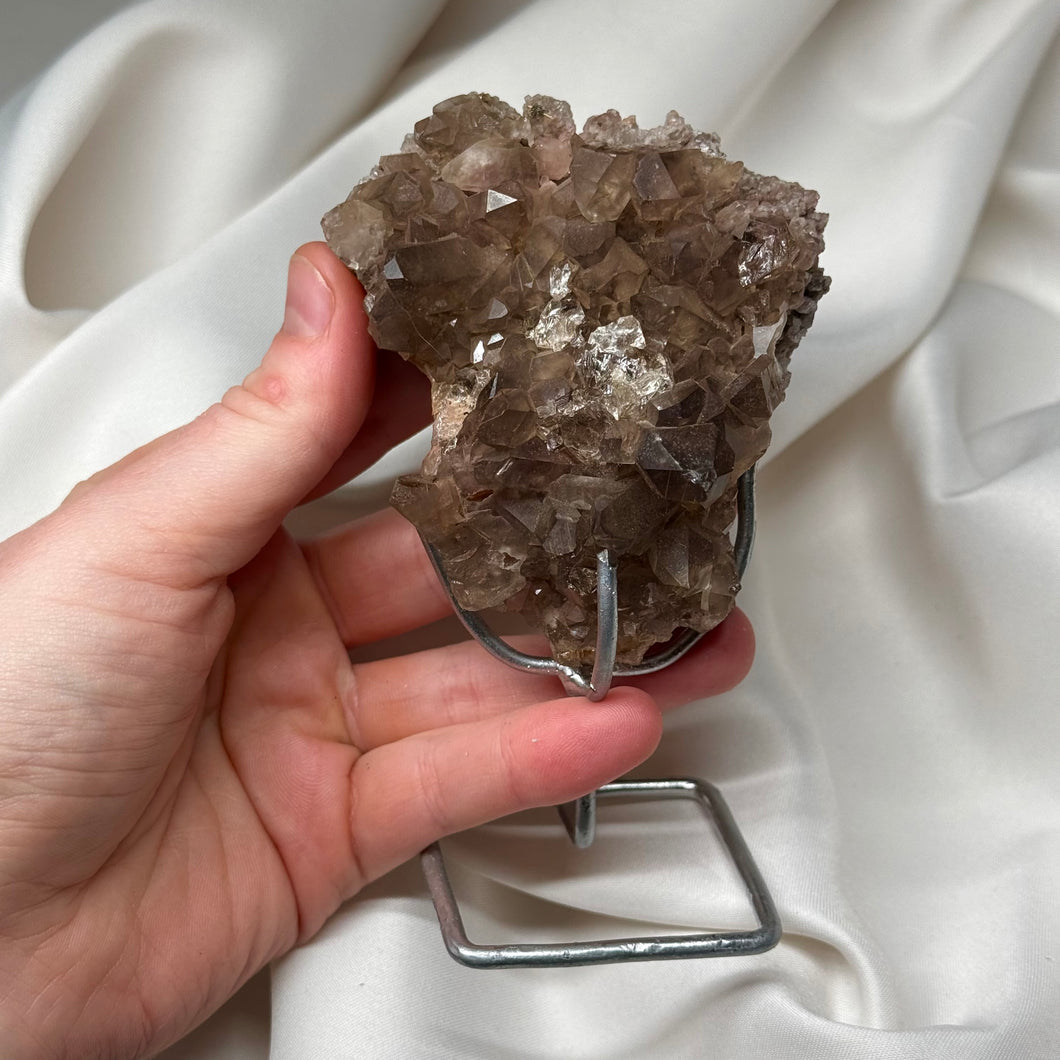 Smoky Quartz with Rutile on Stand (204g)