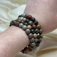 Load image into Gallery viewer, Polychrome Jasper Stretch Bracelets size 6.5
