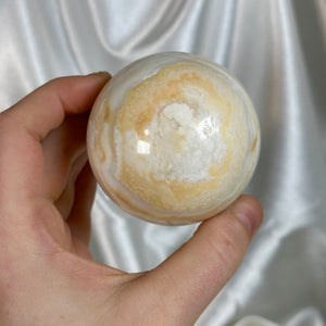 “Creamsicle” Banded Calcite Sphere