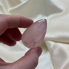 Load image into Gallery viewer, Gemmy Star Rose Quartz Drilled Teardrop Carving C
