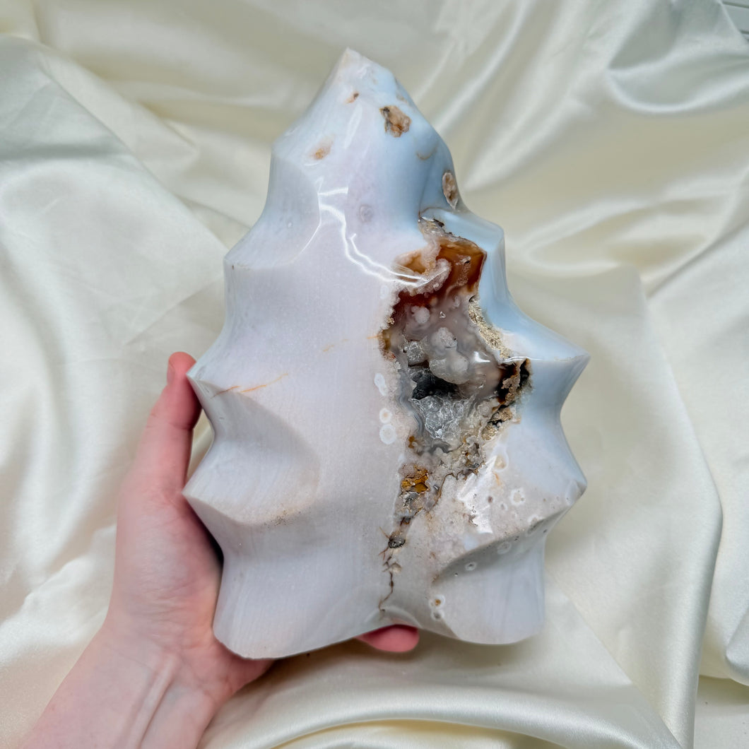 XXL Pastel Sea Jasper Flame with Flower Agate Inclusion 8lb 5oz