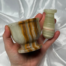 Load image into Gallery viewer, Banded Calcite Mortar and Pestle B
