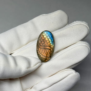 Carved Labradorite Cabochon 22.9ct
