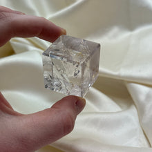 Load image into Gallery viewer, Rainbow-Filled Clear Quartz Cube Carving B
