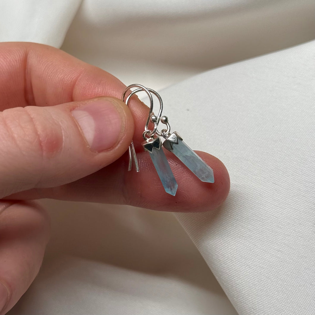 Sterling Silver Aquamarine Dangle Earrings C