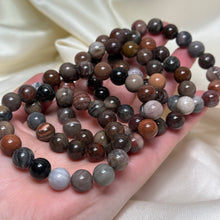 Load image into Gallery viewer, Mixed Jasper and Petrified Wood Stretch Bracelets size 6.5

