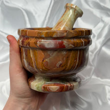 Load image into Gallery viewer, XL Banded Calcite Mortar and Pestle A
