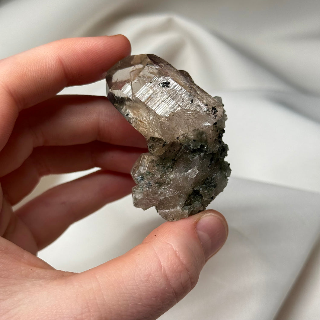 Himalayan Quartz Cluster with Chlorite and Anatase