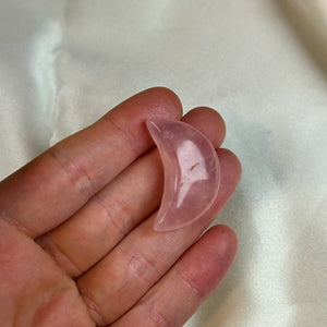 Gemmy Rose Quartz Moon Carving