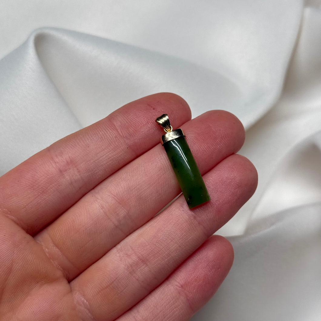 Genuine Nephrite Jade Curved Pendant