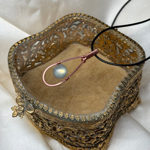 Labradorite Fidget Pendant in Copper C