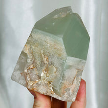 Load image into Gallery viewer, Lithium x Chlorite Quartz Partially Polished Tower I (1lb 1oz)
