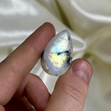 Load image into Gallery viewer, Rainbow Moonstone with Tourmaline Cabochon D
