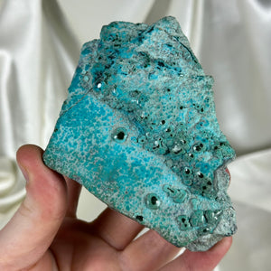 Botryoidal Chrysocolla with Malachite Plate