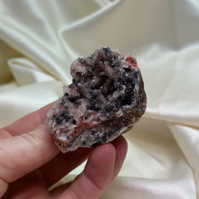 Load image into Gallery viewer, Unique Pink and Black Druzy Quartz Cluster

