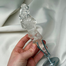 Load image into Gallery viewer, Rare! Clear Quartz Sculpture Carving on Stand by Walter Lopes 2
