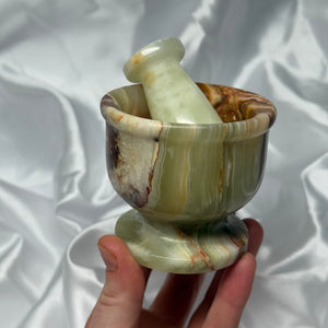 Banded Calcite Mortar and Pestle A