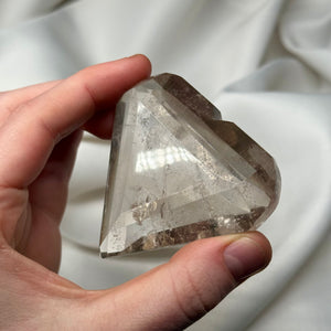 Faceted Smoky Quartz Heart Carving (112g)