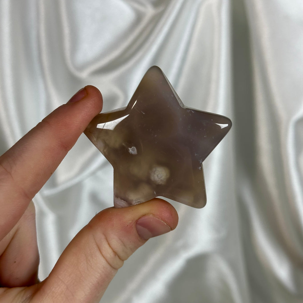 Flower Agate Star Carving C (imperfect)