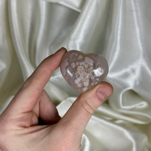 Flower Agate Heart Carving C