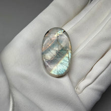 Load image into Gallery viewer, Rainbow Moonstone Cabochon with Tourmaline 59ct
