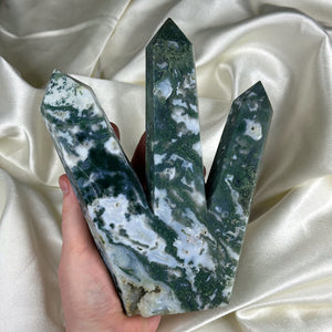 XL 2lb 7oz Moss Agate “Cluster” Carving