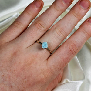Size 9 Sterling Silver Larimar Ring