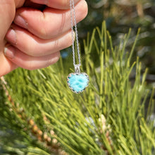 Load image into Gallery viewer, Larimar x Sterling Silver Heart Necklace
