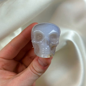 Flower Agate Skull Carving A