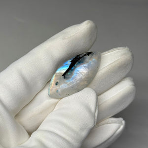 Rainbow Moonstone Cabochon with Tourmaline 36.35ct