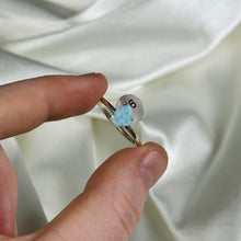 Load image into Gallery viewer, Size 9 Sterling Silver Larimar Ring
