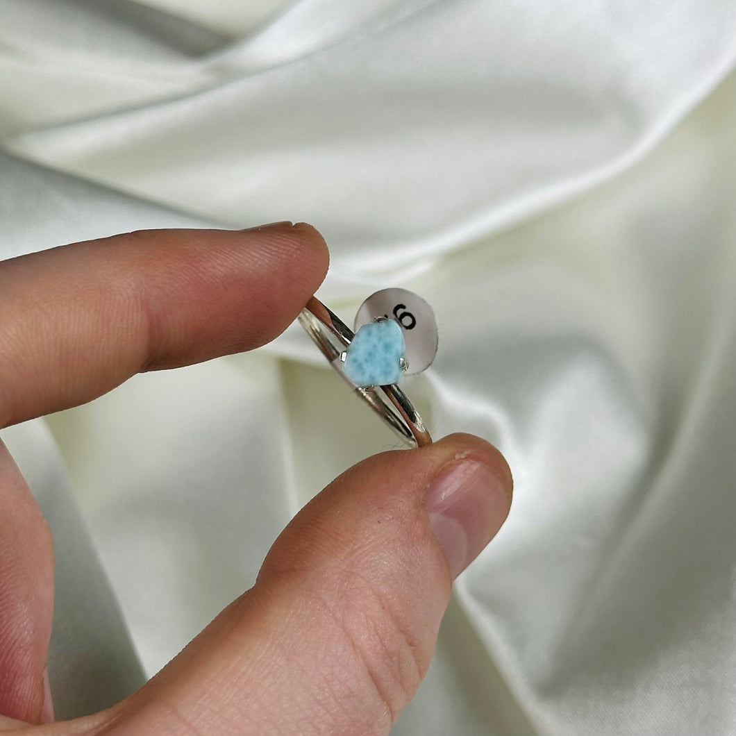 Size 9 Sterling Silver Larimar Ring