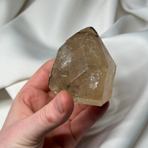 Partially Polished Natural Citrine Tower with Rainbows