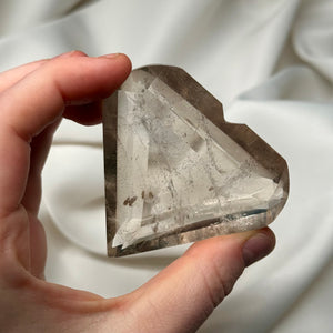 Faceted Smoky Quartz Heart Carving (112g)