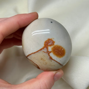 Cream Polychrome Jasper Palm with Pyrite Sprinkles