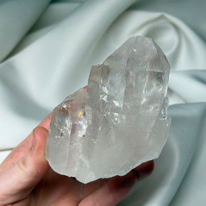 Clear Quartz Cluster with Rainbows (404g)