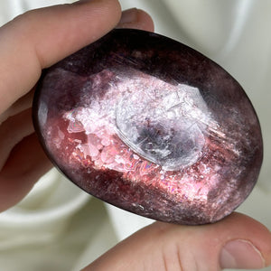 Rainbow-Filled Gem Lepidolite Palmstone