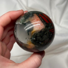 Load image into Gallery viewer, African Bloodstone with Pyrite Sphere
