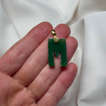 Load image into Gallery viewer, Genuine Nephrite Jade “M” Pendant
