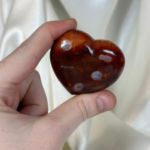 “Eyes” Carnelian Heart Carving