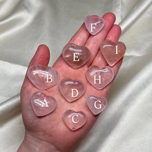 Load image into Gallery viewer, Gemmy Rose Quartz Heart Carvings (choose your own)
