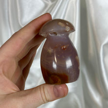 Load image into Gallery viewer, Flower Agate x Carnelian Mushroom Carving
