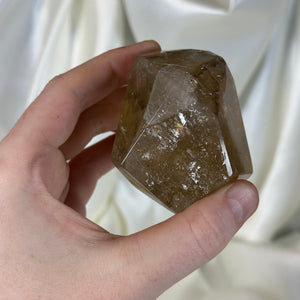 Partially Polished Elestial Citrine Freeform on Stand