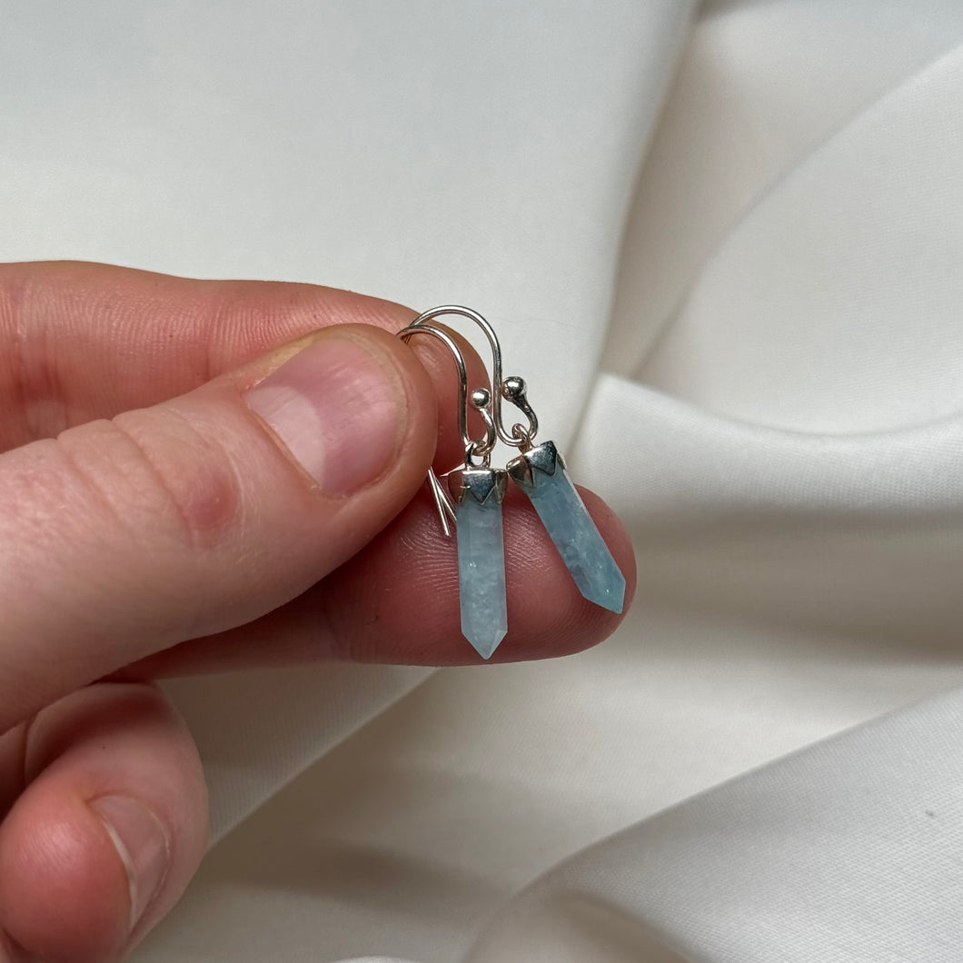 Sterling Silver Aquamarine Dangle Earrings A
