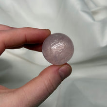 Load image into Gallery viewer, Powder Pink Mozambique Rose Quartz Sphere with Asterism and Sparkles
