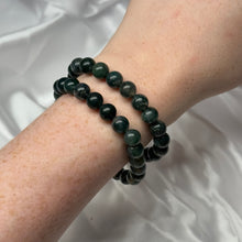 Load image into Gallery viewer, Moss Agate Stretch Bracelet 6.5” wrist
