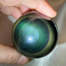 Load image into Gallery viewer, Sea Witch Rainbow Obsidian Sphere
