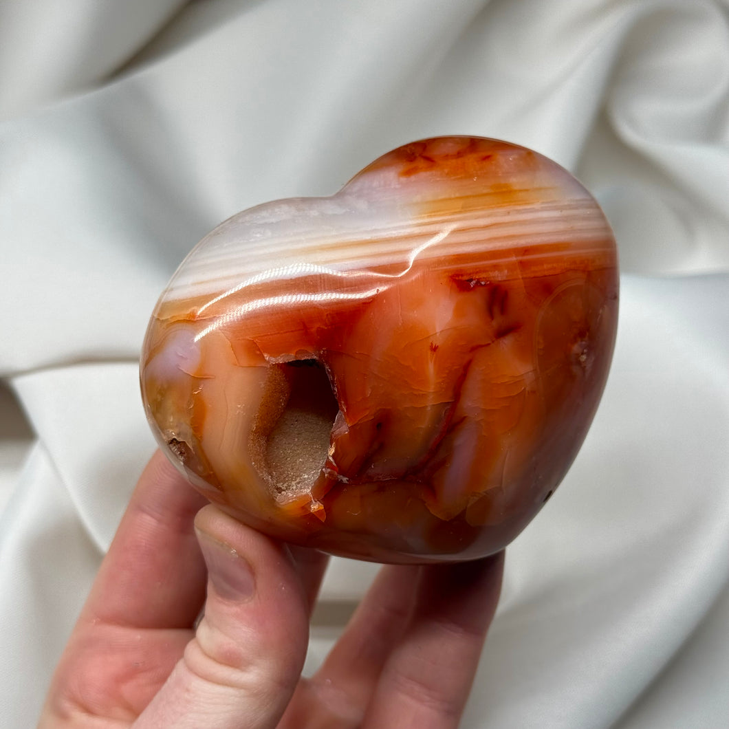 Chunky Carnelian Heart with Druzy